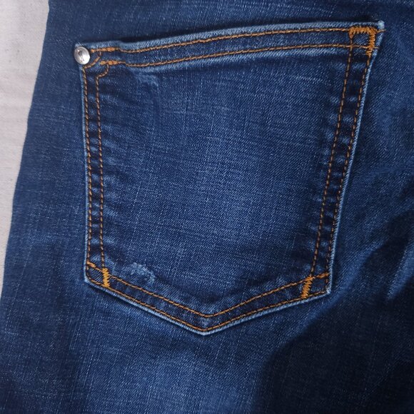 Pilcro and the Letterpress Stet Slim Leg Blue Jeans Womens Size 29 FLAWS - Picture 12 of 16